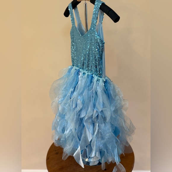 Blue Tutu Dress, Sparkly Sequin, Tulle Dress For Girls (Size 6) - Picture 7 of 8
